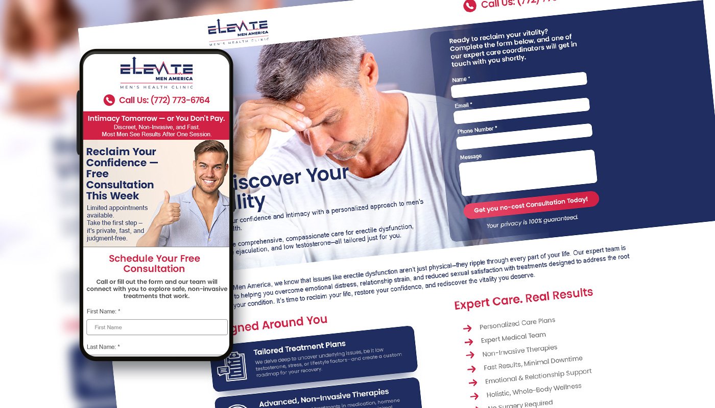 Elevate Men Landing Page